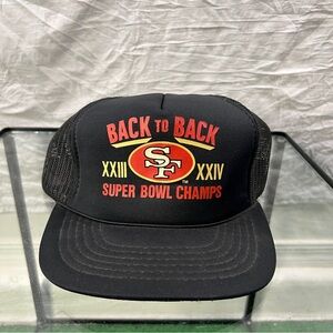 Vintage 1980s San Francisco 49ers Back to Back Super Bowl Champs Snapback Hat